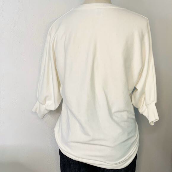 Vintage Butterfly Rose White Sweatshirt Grandmacore Maxmalist Cottagecore - Picture 3 of 9